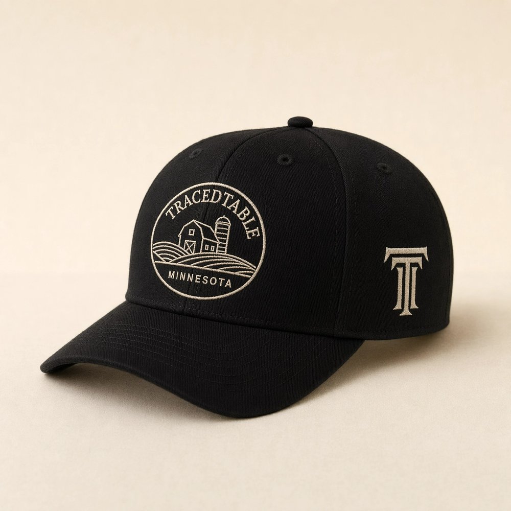 TracedTable hat in black