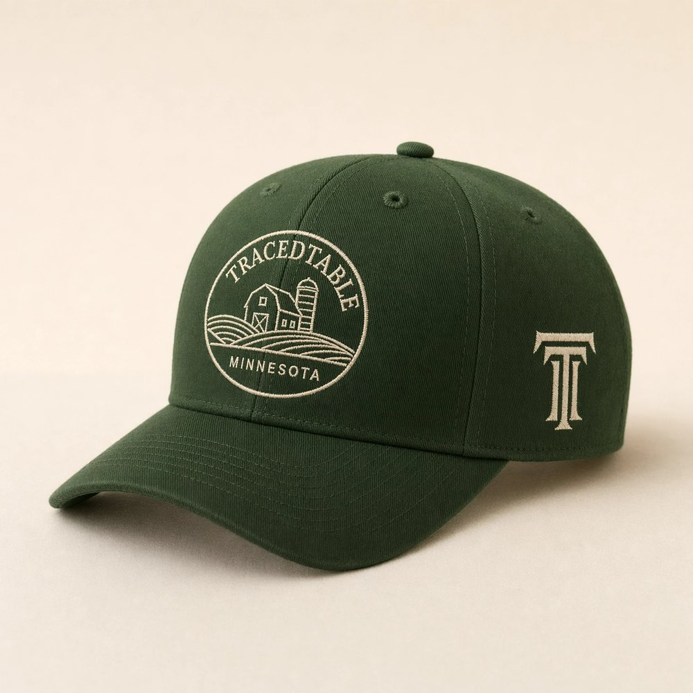 TracedTable hat in forest green