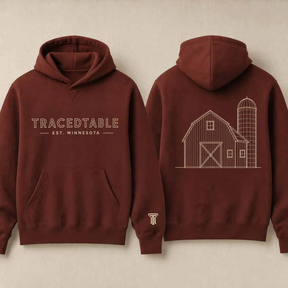 TracedTable hoodie in barn red