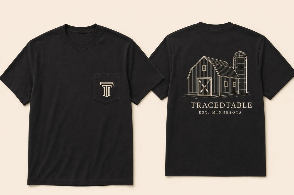 TracedTable pocket tee in black