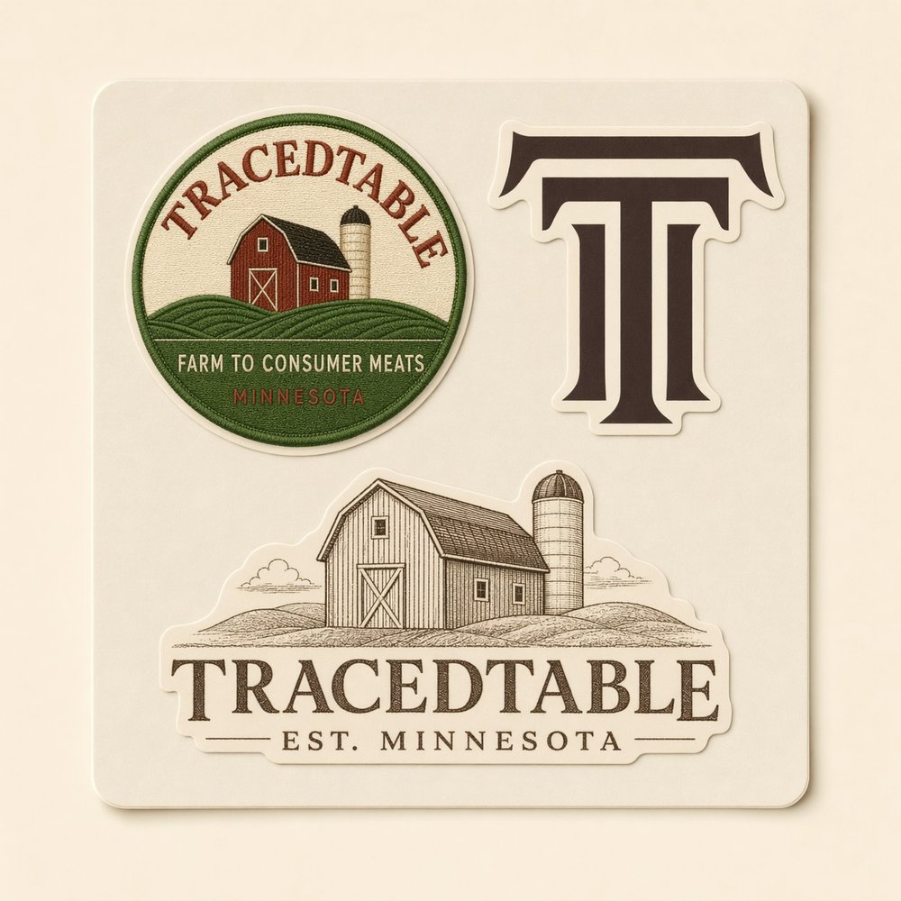TracedTable sticker sheet