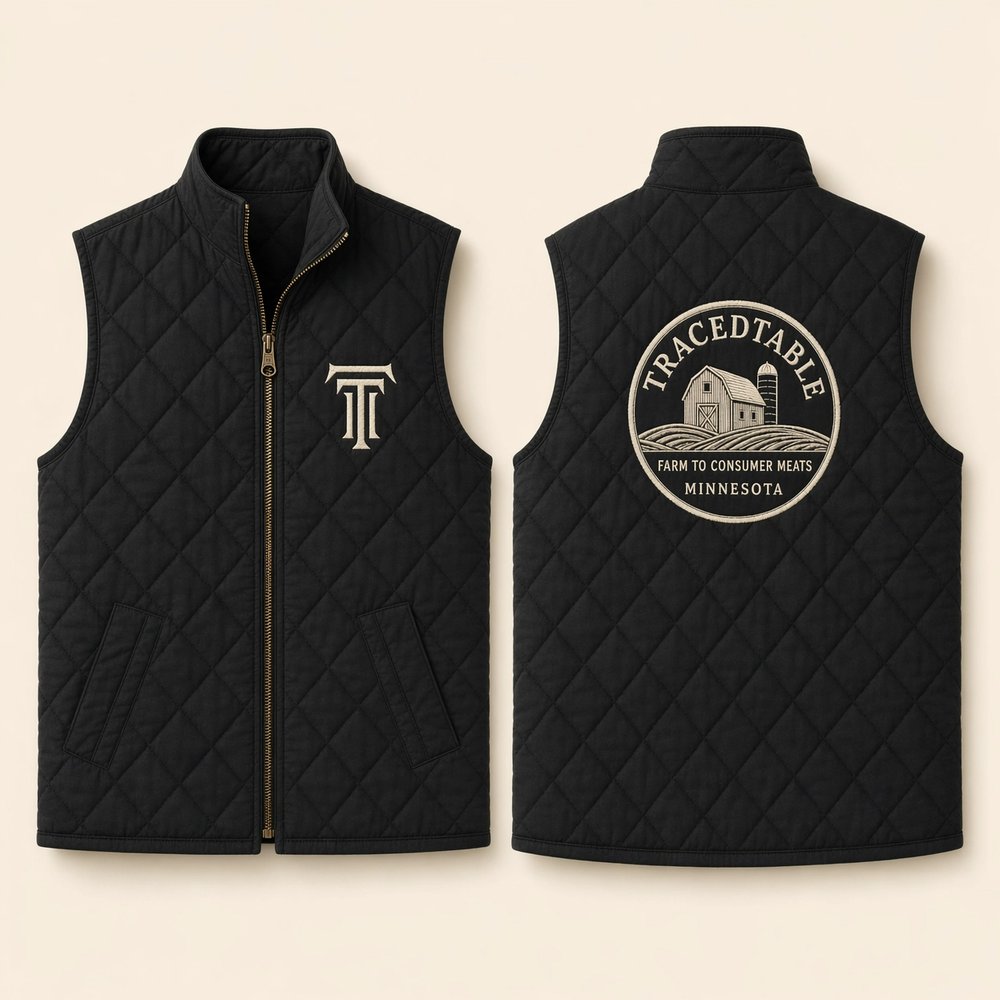 TracedTable vest in black