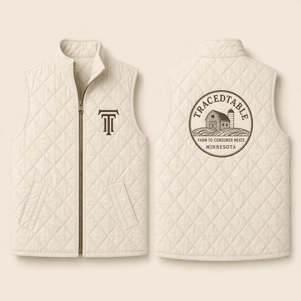 TracedTable vest in cream